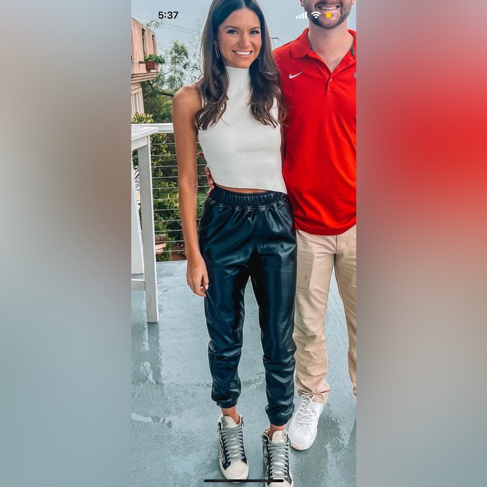 Revolve leather joggers